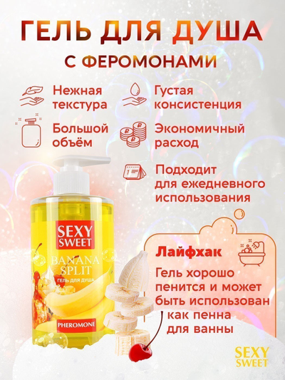 LB-16128 Гель для душа BANANA SPLIT с феромонами 430 мл