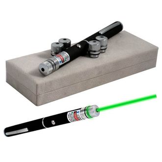 Лазерная указка Green Laser Pointer + 5 насадок Черный