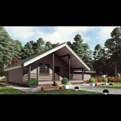 Одноэтажный каркасный дом с тремя спальнями 140м² (SK4)