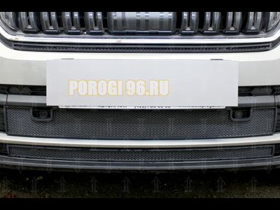 Защита радиатора Skoda Kodiaq 2016- black верх