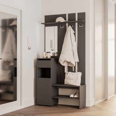 Прихожая Мия ПР-03 графит/графит 1000*2000* 376 мм