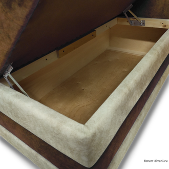 Кухонный ДИВАН "ФОРУМ-5МН" С БОКОВОЙ СПИНКОЙ, коричневый/слоновая кость Правый