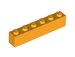 Brick 1 x 6, Bright Light Orange (3009 / 6186542)
