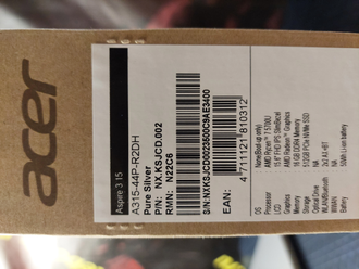 ACER Aspire 3 A315-44P-R2DH ( 15.6 FHD IPS 60Hz RYZEN 7 5700U AMD Radeon Graphics 16GB 512SSD )