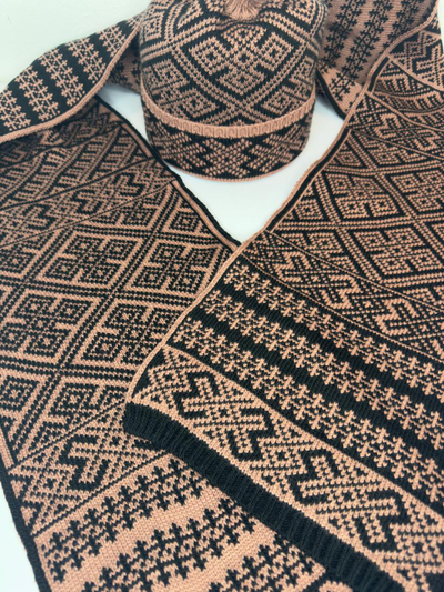 Комплект шапка+шарф, коричневый