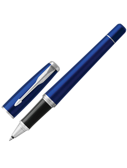 Ручка-роллер подарочная PARKER "Urban Core Nightsky Blue CT", темно-синий лак, хромированные детали, черная, 1931589
