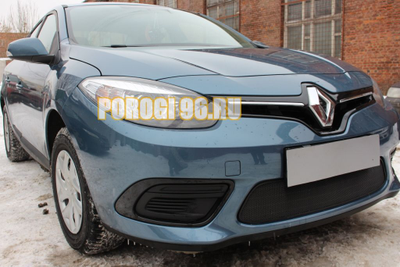 Защита радиатора Renault Fluence 2013- black верх