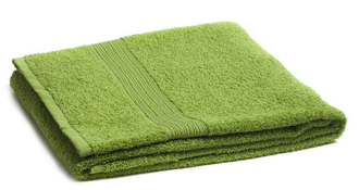 Зеленое полотенце оптом махровое пр-во Байрамали (бордюр «косичка»)