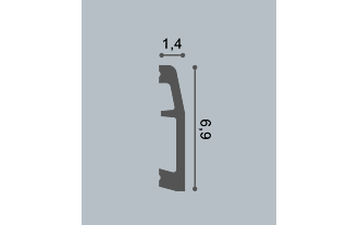 Напольный плинтус SX125 - 6,9*1,4*200см