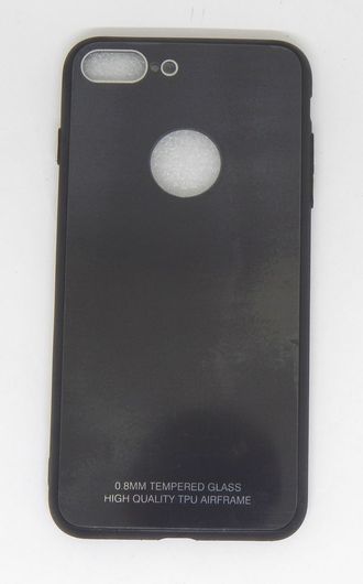 Защитная крышка iPhone 7/8 Plus черная с вырезом под логотип
