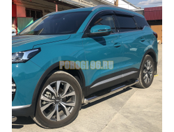 Пороги труба с проступью Папа Тюнинг d76 для Chery Tiggo 7L 2025-