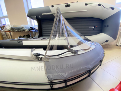 Тент носовой прозрачный Ривьера Компакт 3600 НДНД вид сбоку