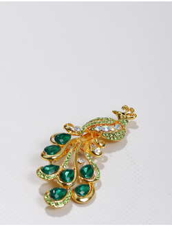 Брошь "Жар-Птица зелёная"
