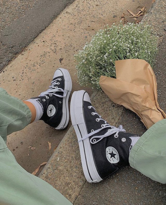 Кеды Converse All Star чернo-белые высокие M9160