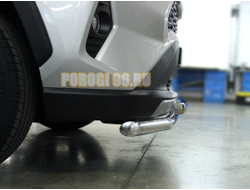 Защита переднего бампера двойная d60/53 с двумя загибами для Toyota RAV4 (2019-...)