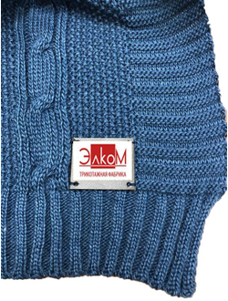 Плед вязаный "Косы" с лого