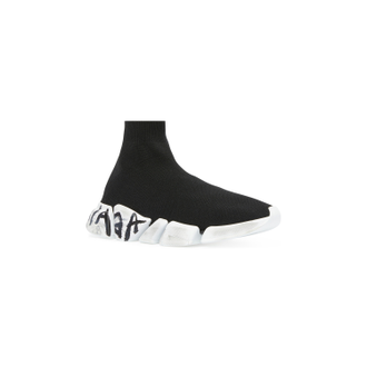 Balenciaga WOMEN'S SPEED 2.0 GRAFFITI RECYCLED KNIT TRAINERS IN BLACK
