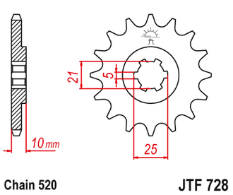 Звезда ведущая JT JTF728.16 (JTF728-16) (F728-16)