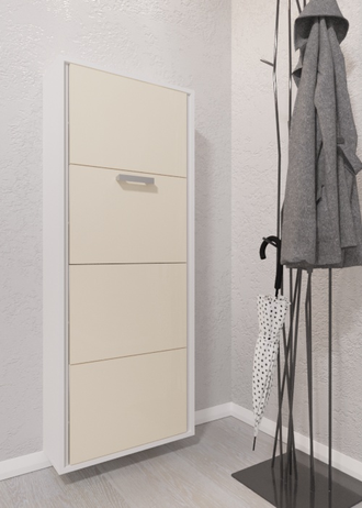 Обувница Айрон-4 Лайт (фасад стекло капучино)