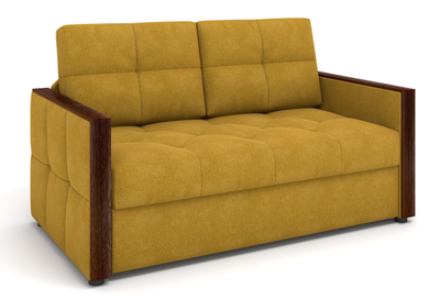 ДВУСПАЛЬНЫЙ УЛЬТРА КОМПАКТНЫЙ БЕСПРУЖИННЫЙ ДИВАН-КРОВАТЬ МАНХЭТТЕН-2, МЕТАЛЛОСКЕЛЕТ С МЕХАНИЗМОМ СЕРДЖИО, С ПОДУШКАМИ И ДЕКОРОМ РУЧЕК