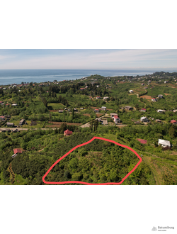 Продаётся земельный участок, 2500 м2, с видом на море, в пригороде Батуми, (Чакви)