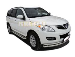 Защита переднего бампера двойная(2 коротких) d60/42 для Haval H5 2020-2024