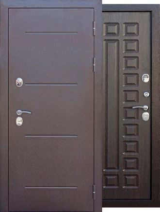 Металлическая входная дверь "ISOTERMA" 11 см медный антик Венге