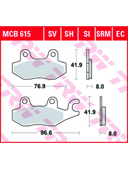 Тормозные колодки TRW MCB615 для Honda // Kawasaki // Triumph // Yamaha (Organic Allround)