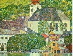 Купить греющую картину с фото репродукции Густава Климта Церковь в Унтерах-ам-Аттерзе