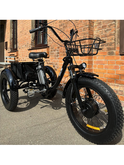 Электровелосипед трехколесный Fat Trike T NEW с корзиной