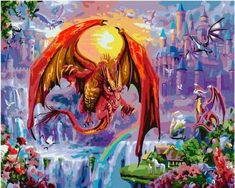 Картина по номерам 40х50 GX 31681 Красный дракон