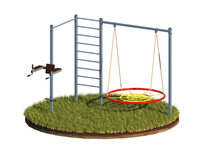 Спортивный комплекс 5 в 1 - Лестница, Турник, Брусья, Пресс, Подвес для качелей (UK-070)