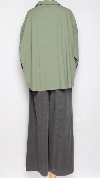 Рубашка хлопок "Большой карман" хаки до р.56