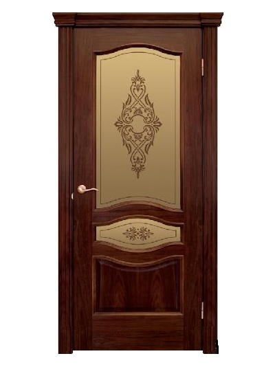 ЛАЙНДОР (УЛЬЯНОВСК)/ МОДЕЛЬ АМЕЛИЯ/ ПОЛОТНО ОСТЕКЛЕННОЕ/ НАТУРАЛЬНЫЙ ШПОН САПЕЛИ (САПЕЛЕ)/ ТОН 10 (КРАСНОЕ ДЕРЕВО)