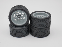 Tires and Hubs/ AN Cada56Ax4 КОМПЛЕКТ 4 шт покрышки CaDa Wheel 56 x 28 ZR Street с диском 43х26 мм в сборе  (АНАЛОГ) Light Bluish Gray  / AN SET, n/a (9969-1) / 8 шт.