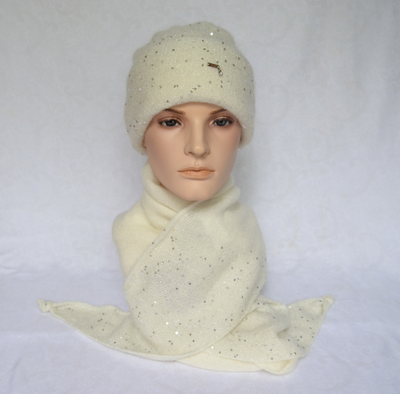 Шапка с отворотом и шарф платок вицио Италия фото