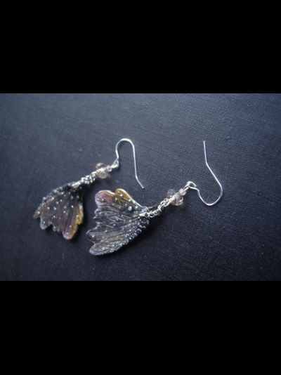 Фэнтези серьги "Крылышки Дымчатой Феи"