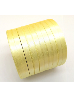 Лента атласная 6 мм, цвет светло лимонный  арт. 02