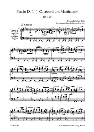 Bach, J.S. Matthäus-Passion BWV244 Klavierauszug (dt/en)