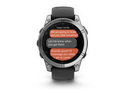 Умные часы Garmin Fenix E - 47 мм, AMOLED серебристый стальной безель, черный силиконовый ремешок (010-03025-00)