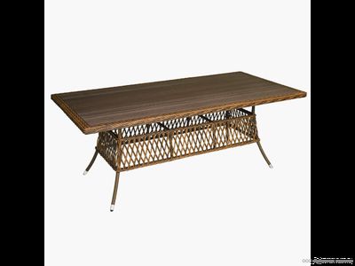 Стол Прованс прямоугольный ДПК/стекло 160 см из ротанга