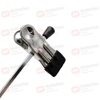 A016 Вешалка металлическая с зажимами хромированная черная 130 мм