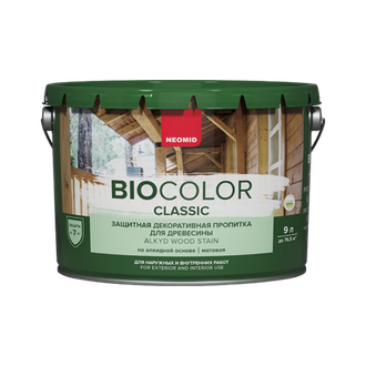 ЗАЩИТНАЯ ДЕКОРАТИВНАЯ ПРОПИТКА ДЛЯ ДРЕВЕСИНЫ NEOMID BIO COLOR CLASSIC