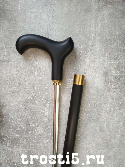 Черная опорная трость ручной работы со скрытым клинком  "Странник"