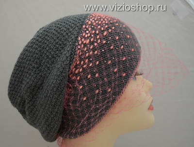 зимний женский берет с вуалью италия купить