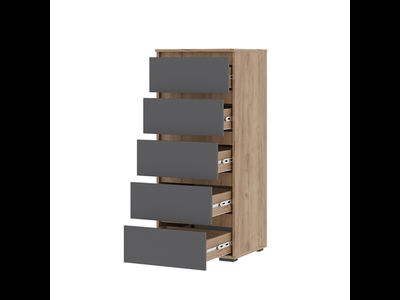 Хелен КМ 03 Комод 5 ящиков 500х1190х465 дуб крафт золотой/графит