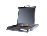 Выдвижная LCD KVM over IP консоль Kinan 19", PS/2+USB, Клавиатура Ultra-Slim, Тачпад, TFT-дисплей, 8 портов, каскадное подключение до 256 устройств, разрешение до 1280x1024 75Hz, удаленно 1440x1050 60Hz, OSD, с удаленным доступом через интернет (XL1908i)