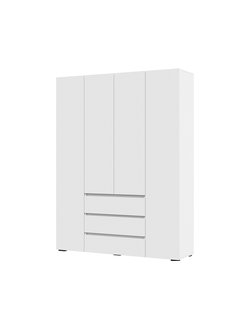 Хелен ШК 05 шкаф 4-х створчатый с ящиками Белый