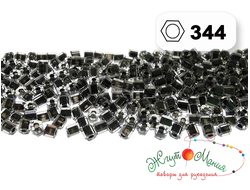 Toho Hexagon 11/0 - 5г - 344 ОКРАШЕННЫЙ ИЗНУТРИ ХРУСТАЛЬ/ЧЁРНЫЙ
