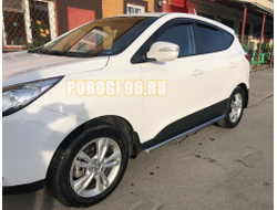 Защита штатного порога труба d53 для Hyundai ix35 (2010-2015)